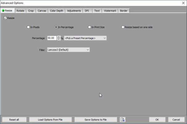 Faststone Viewer - Batch Advanced Options