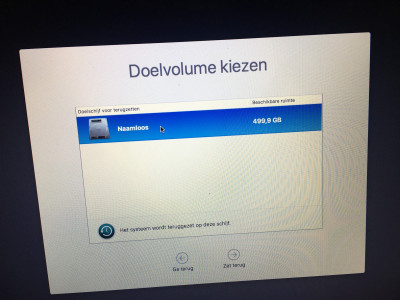 Timemachine Doelvolume kiezen
