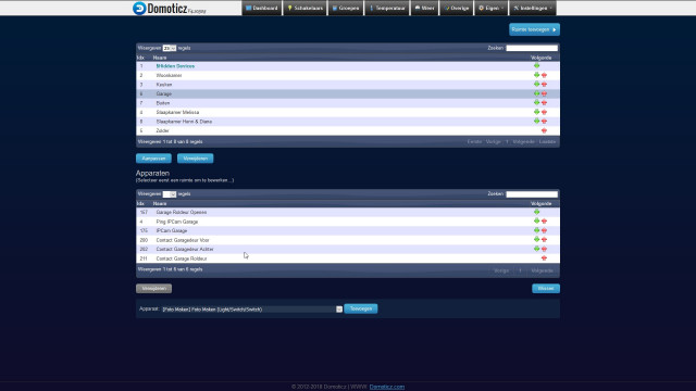 Domoticz - Kamer Indeling instellen
