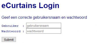eCurtains - Login
