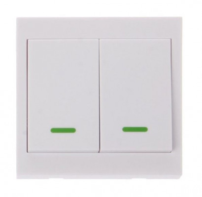 433MHz RF Wireless Remote Control Switch 86 Wall Panel Transmitter 2 Button