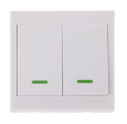 433MHz RF Wireless Remote Control Switch 86 Wall Panel Transmitter 2 Button