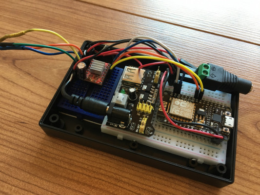 eCurtain aangesloten Arduino + Driver