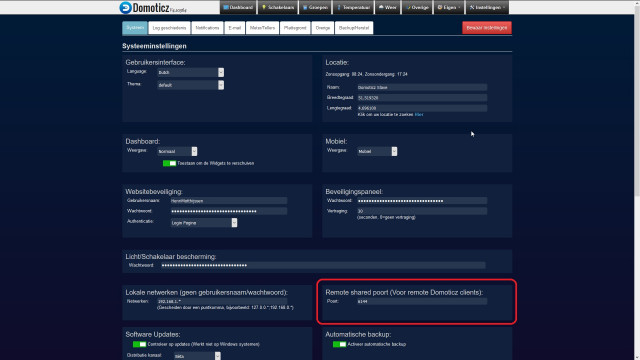 Slave Domoticz - Remote Shared Port