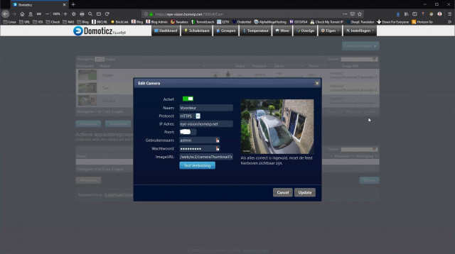 Domoticz - Camera Settings