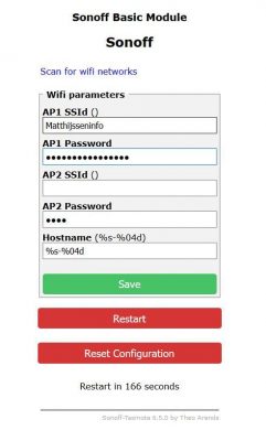 Sonoff - Configure WiFi