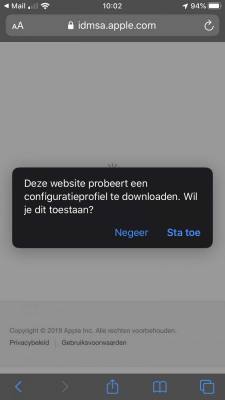 Sta downloaden profiel toe