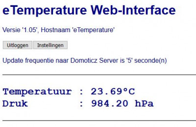 eTemperature - Web-Interface