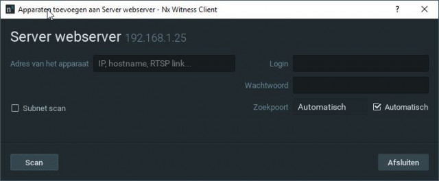 Nx Witness Apparaat Toevoegen