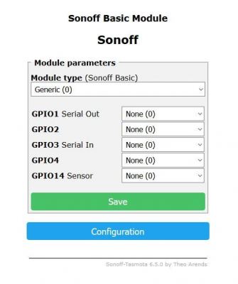 Sonoff - Configure Module