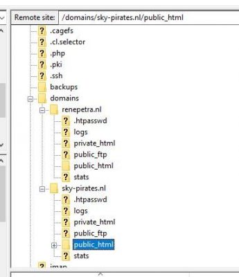 Filezilla - Copieren test-omgeving