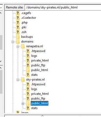 Filezilla - Copieren test-omgeving