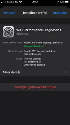 Details van gedownload profiel