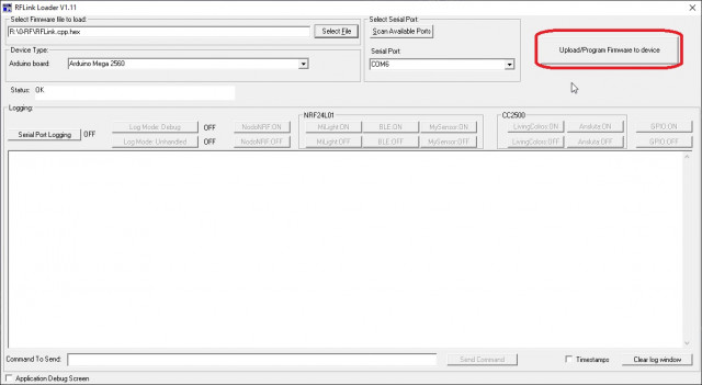 Flash RFLink software