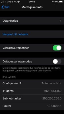 Extra 'Diagnostics' instelling bij Wi-Fi