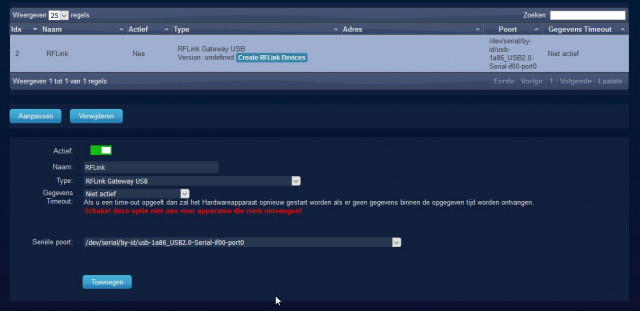 Toevoegen RFLink aan je Slave Domoticz