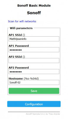 Sonoff Tasmota - Configure Wifi
