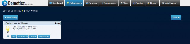 Switch op Slave Domoticz