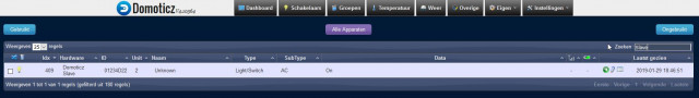 Switch van Slave Domoticz in Hoofd Domoticz