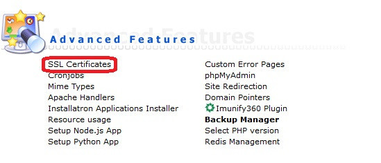 DirectAdmin - SSL-Certificates