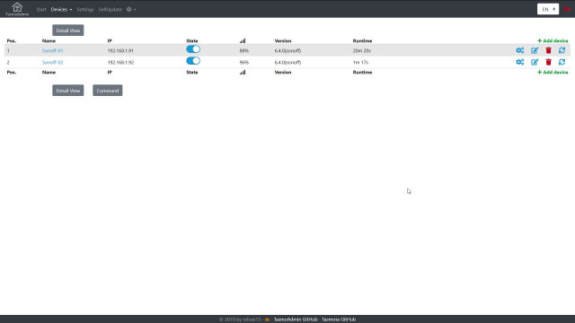 TasmoAdmin - List