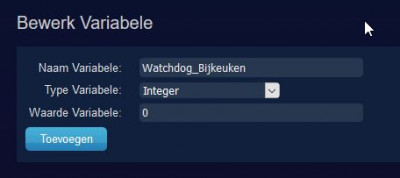 Aanmaken gebruikersvariabele