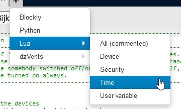 Domoticz Time Based Lua Script