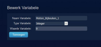 Domoticz - Toevoegen Gebruikersvariabele
