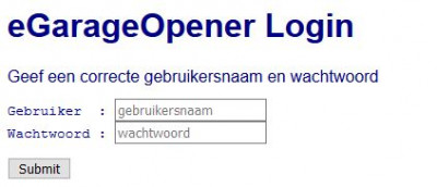 eGarageOpener - Login