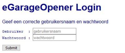 eGarageOpener - Login