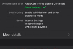 Details van gedownload profiel