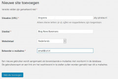 WordPress Multi-Site - Toevoegen nieuwe site