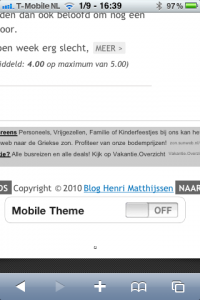 Schakelen tussen Mobiele & Normale Site