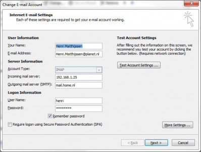 Outlook IMAP Settings