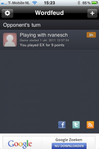 Wordfeud Openingscherm