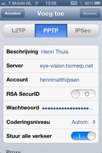 iPhone: Instellingen - Algemeen - VPN