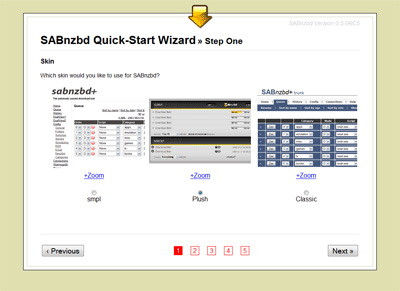 SABnzbd+ Wizard Stap 1