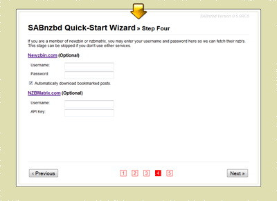 SABnzbd+ Wizard Stap 4