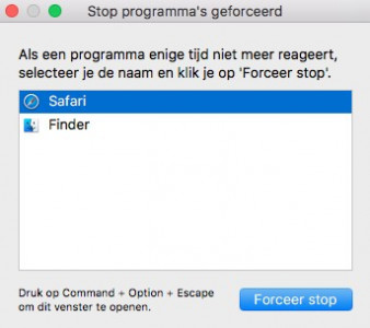Forceren van Stoppen Applicatie