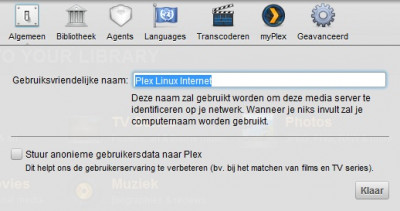 Plex Configureren - Globale Instellingen