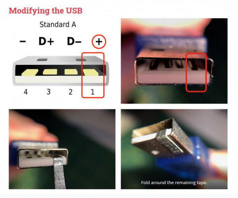 USB-Port 5V Afplakken