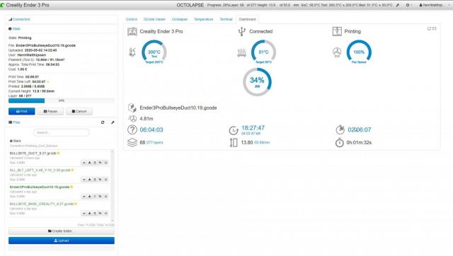 Octoprint Dashboard