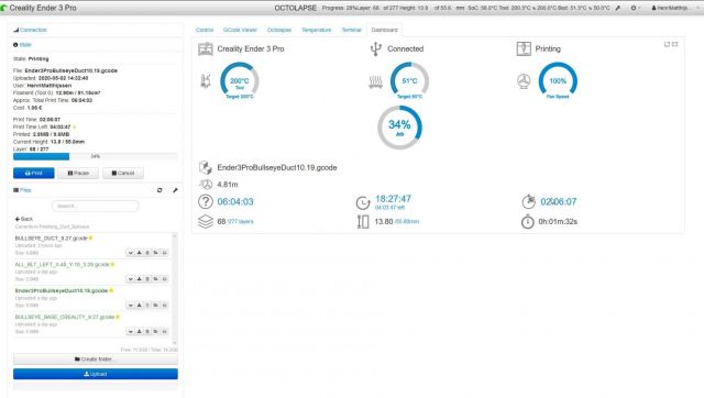 Octoprint Dashboard
