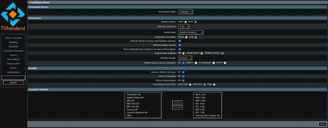 TVHAdmin - Configuration