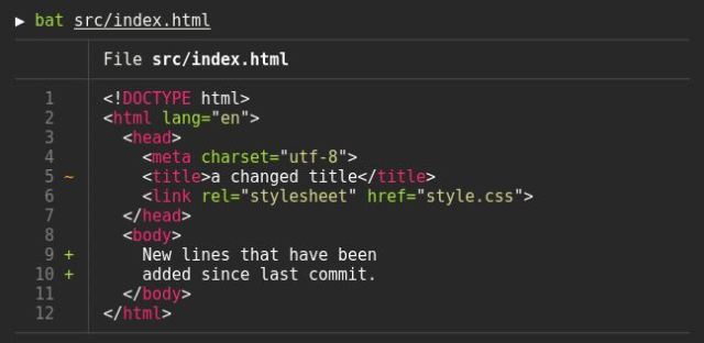 Voorbeeld 'bat' commando