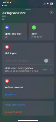 Zoek Mij App voor AirTag