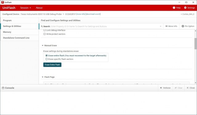 Manual Erase Entire Flash