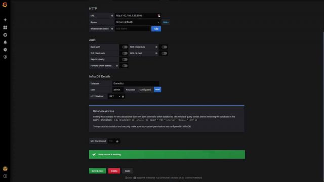 Grafana - Add Data Source Details