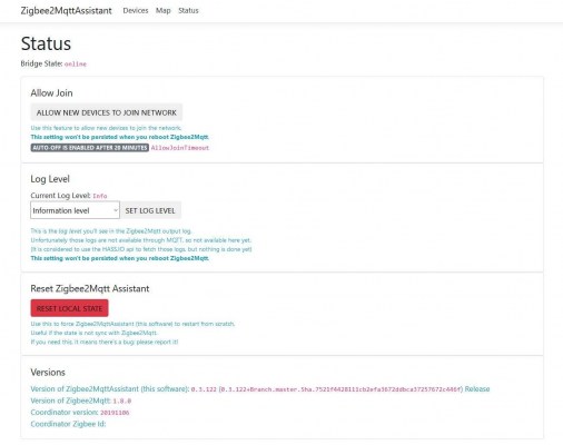 Zigbee2MqttAssitant - Zigbee Status