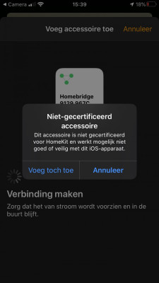 Toevoegen Homebridge aan Homekit